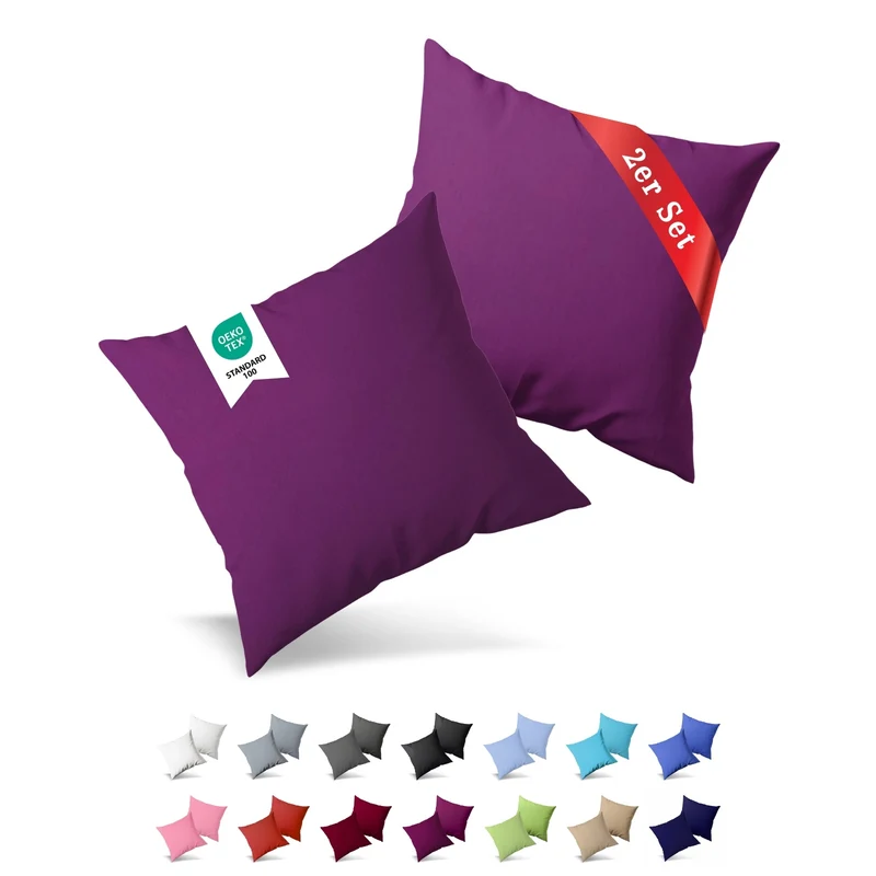 Jersey Kissenbezug, 2er-Set, 80x80 cm