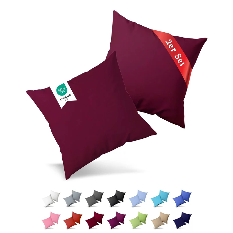 Jersey Kissenbezug, 2er-Set, 40x80 cm