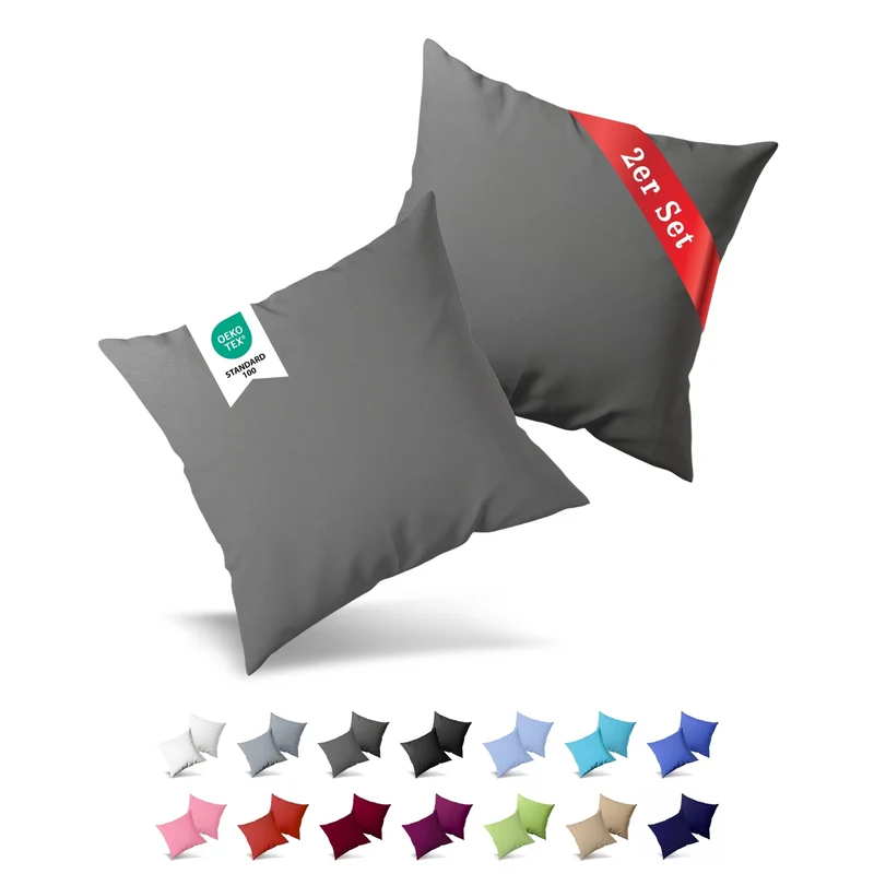 Jersey Kissenbezug, 2er-Set, 40x80 cm