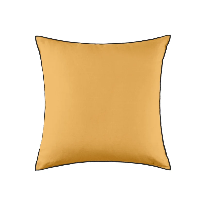Housse de coussin CARLINA ocre et bourdon noir