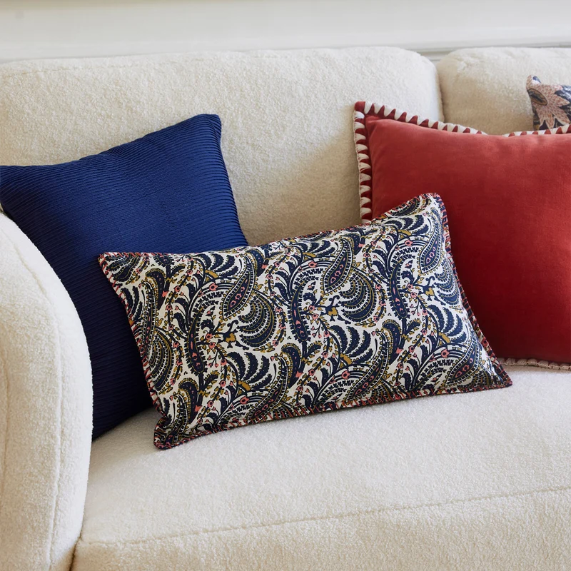 Housse de coussin ONDINE indigo