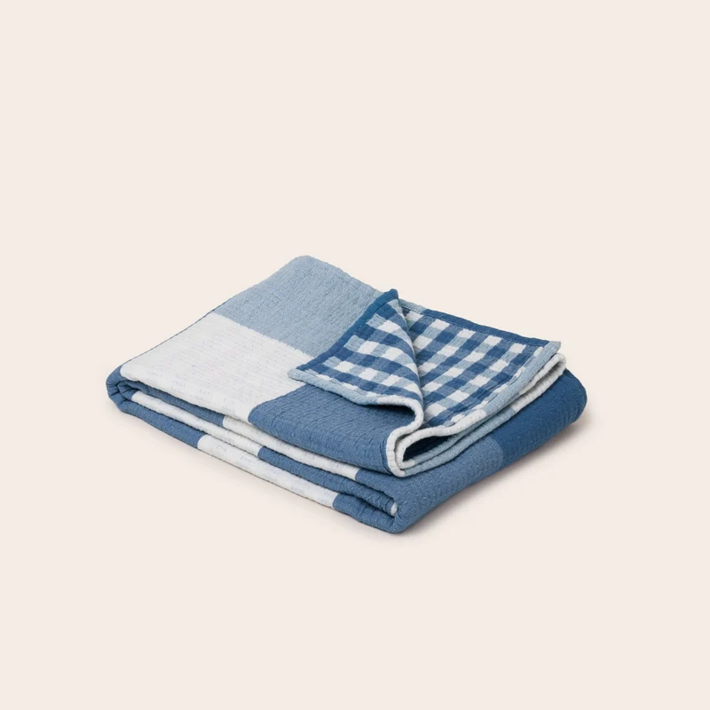 Plaid JEANIE bleu orage