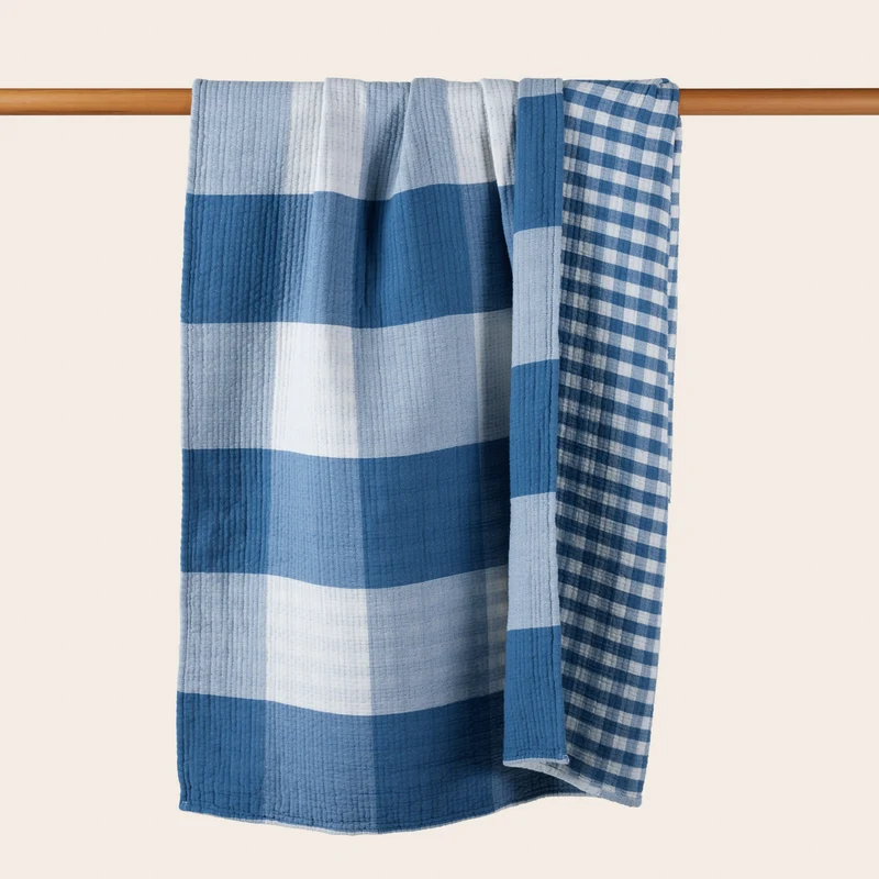Plaid JEANIE bleu orage