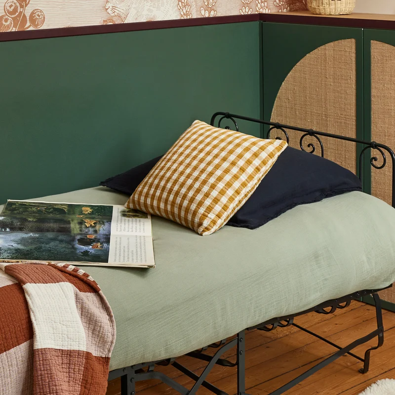 Housse de coussin JEANIE jaune ocre