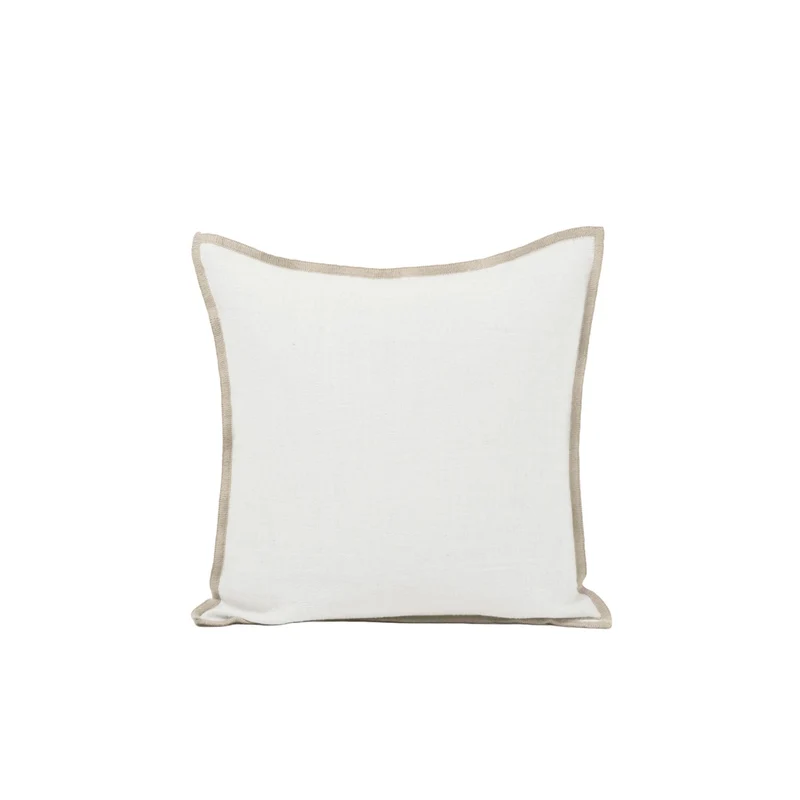 Housse de coussin TOINON blanc et bourdon naturel