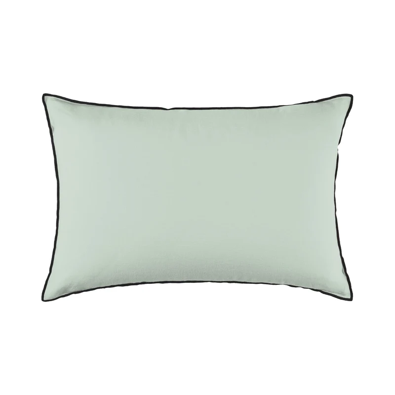 Housse de coussin CARLINA tilleul et bourdon noir