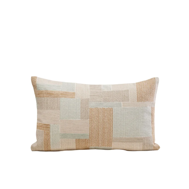 Housse de coussin ELIASS naturels et céladon