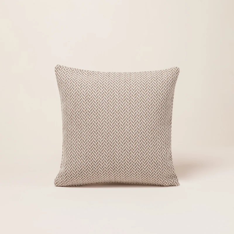 Housse de coussin ALEJANDRO écru ocre et noir