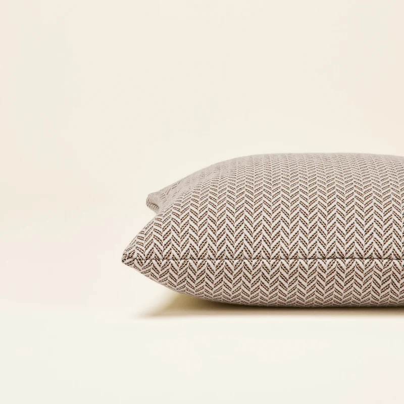 Housse de coussin ALEJANDRO écru ocre et noir