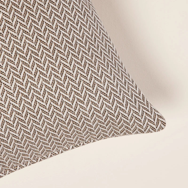Housse de coussin ALEJANDRO écru ocre et noir