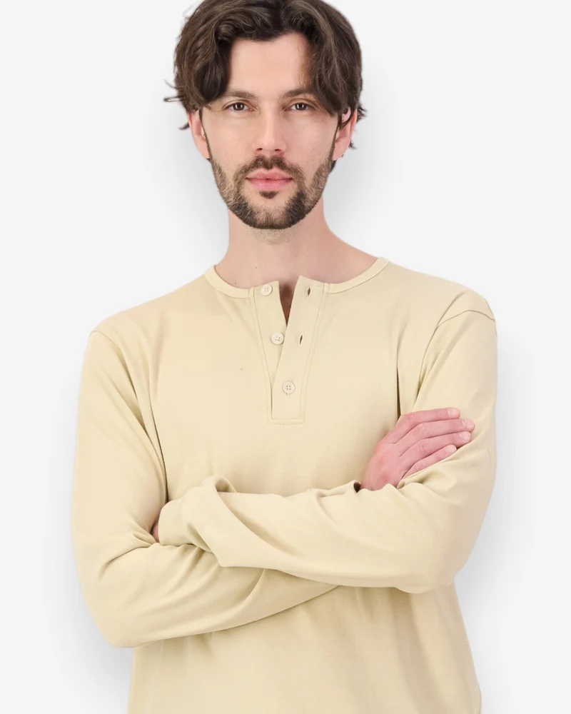 Men's Henley shirt - Stone