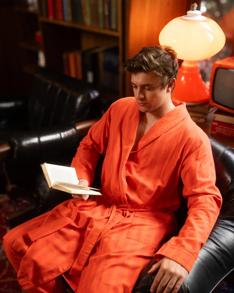 Men's Flannel Dressing Gown – Yoko Red