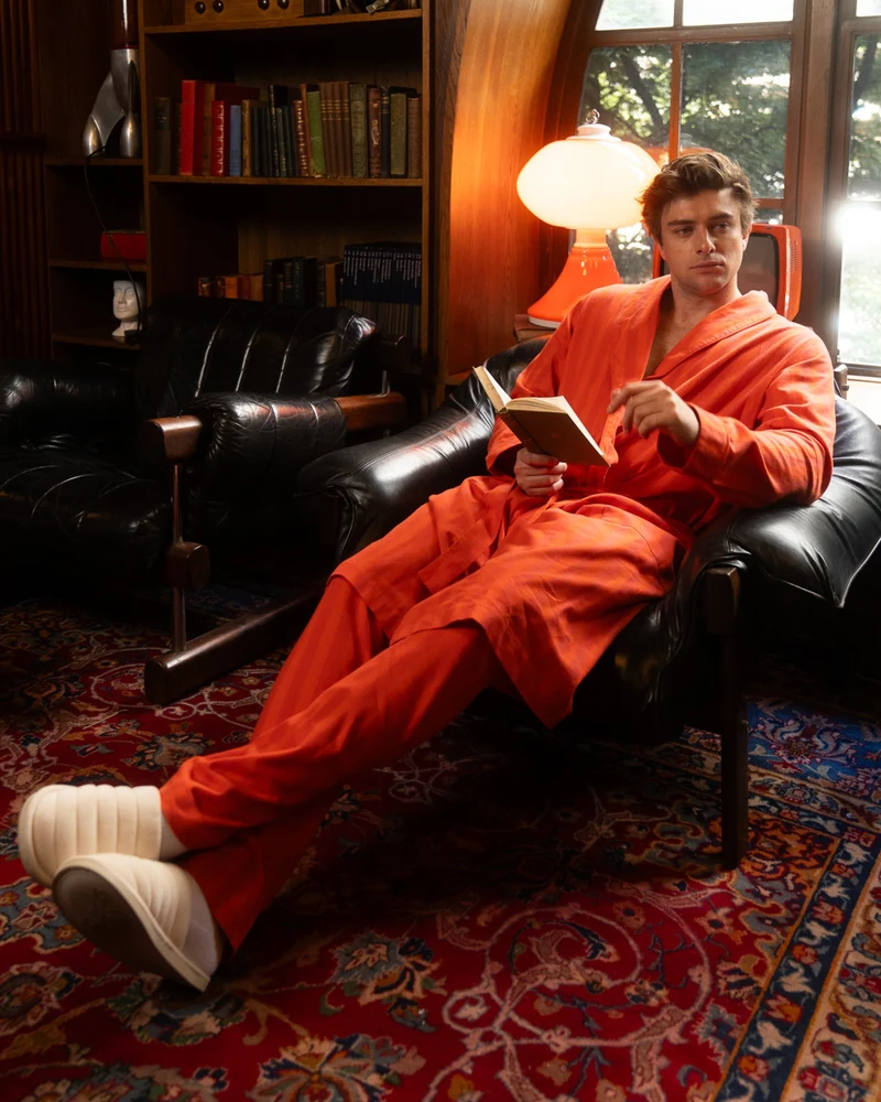 Men's Flannel Dressing Gown – Yoko Red