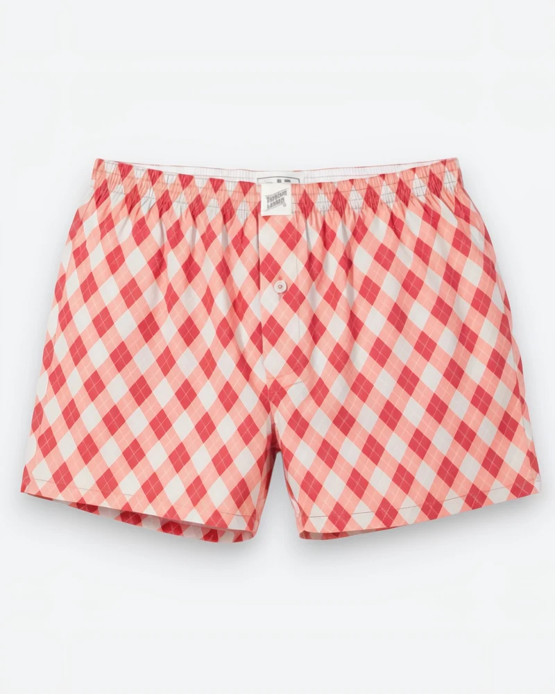 Men's Boxer Shorts - Argyle Pink