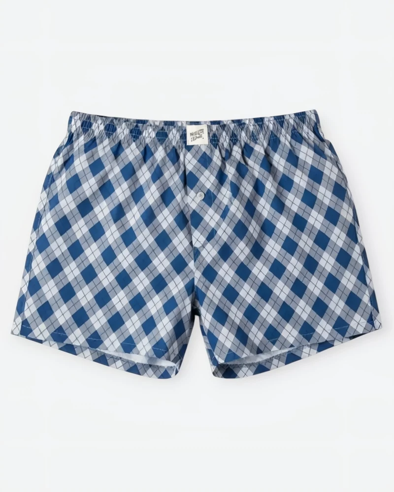 Men's Boxer Shorts - Argyle Navy