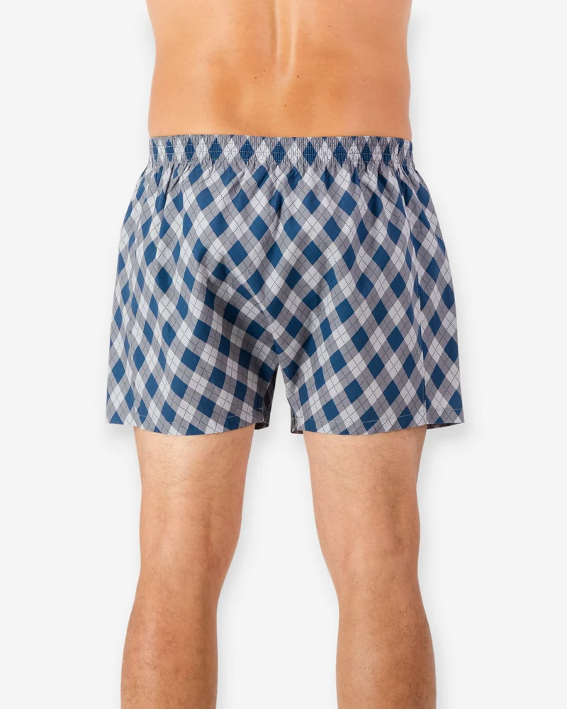 Men's Boxer Shorts - Argyle Navy