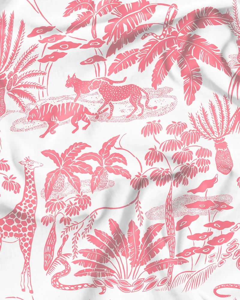 Women's short pyjamas - Mono Safari Pink