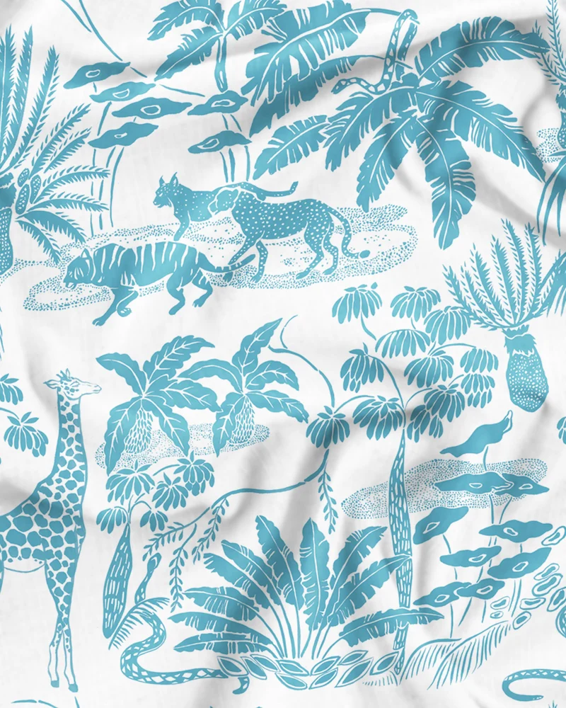 Women's short pyjamas - Mono Safari Blue