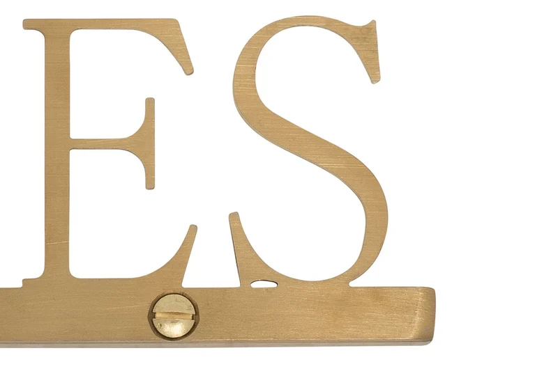 Casa Padrino Luxus Deko Objekt Gold 16,5 x 1,1 x H. 6 cm - Edelstahl Schriftzug Apes in gebürsteter Goldoptik - Luxus Deko Accessoires