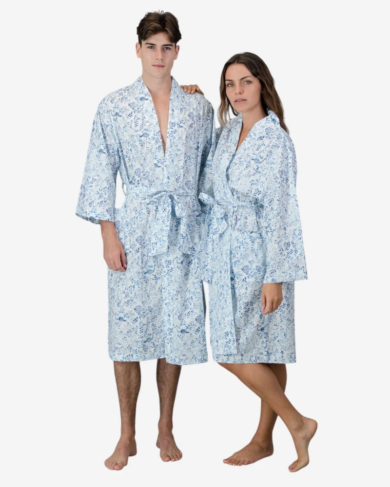Kimono - Blue Summer vines
