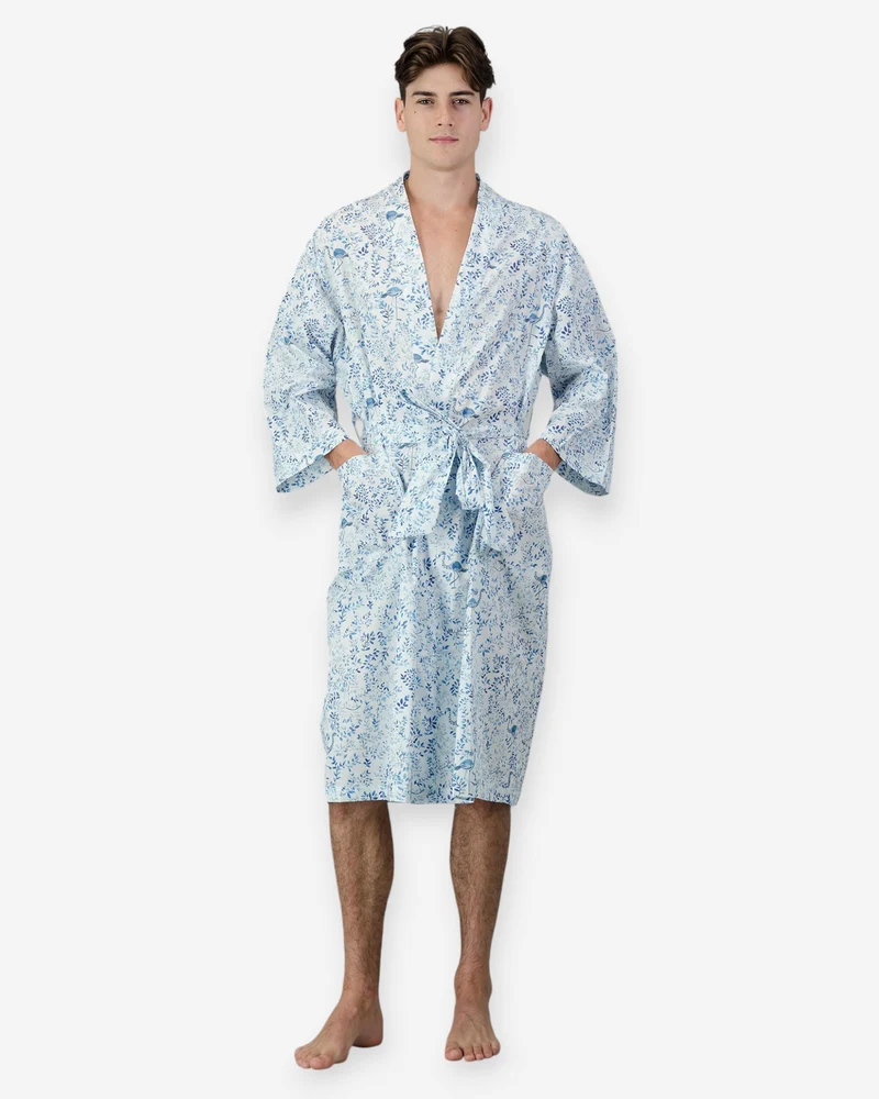 Kimono - Blue Summer vines