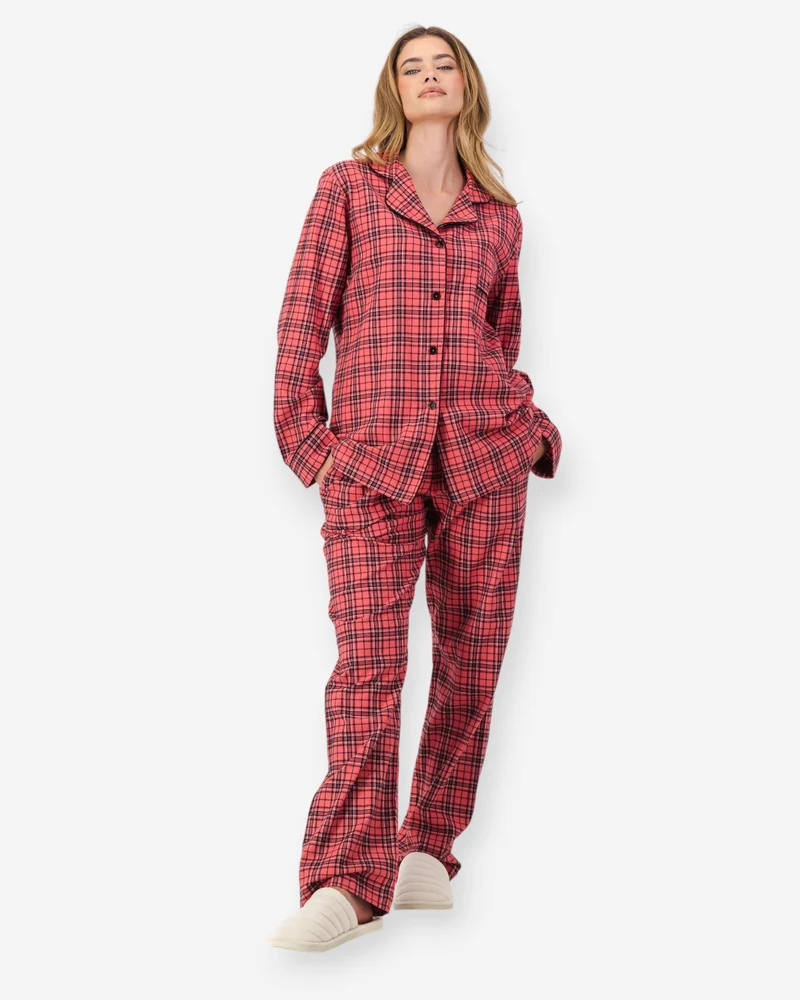 Women's Flannel Pyjamas - Camden Red