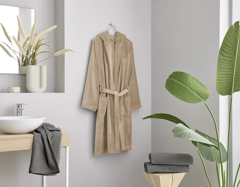 Frottier Bademantel CHILL Taupe L / XL