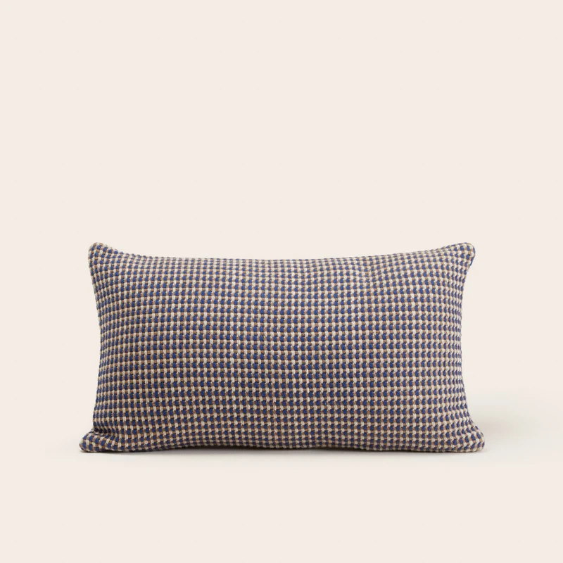Housse de coussin MIKENO bleu et naturel