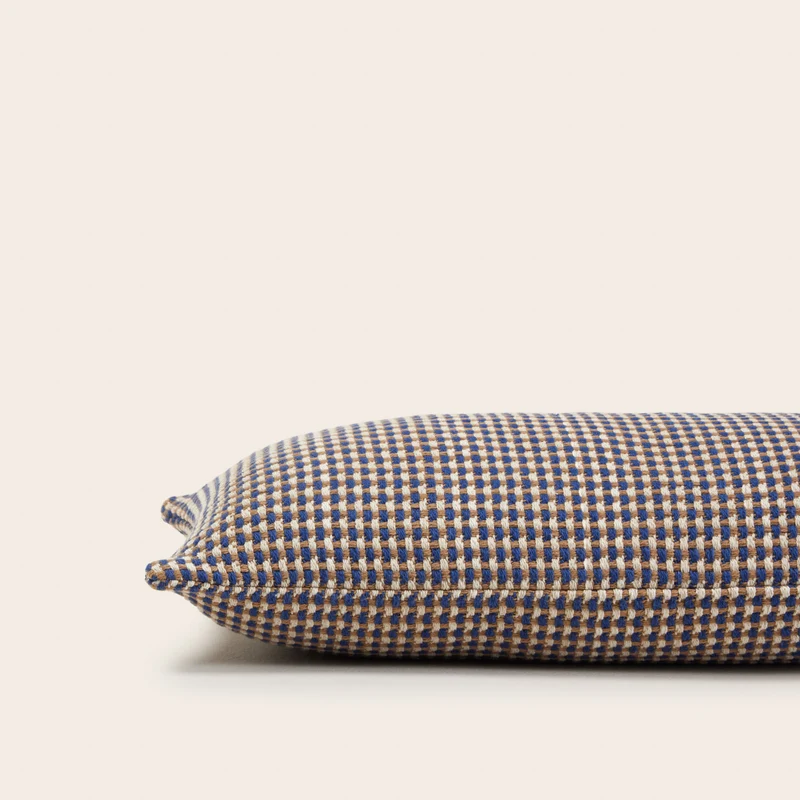 Housse de coussin MIKENO bleu et naturel