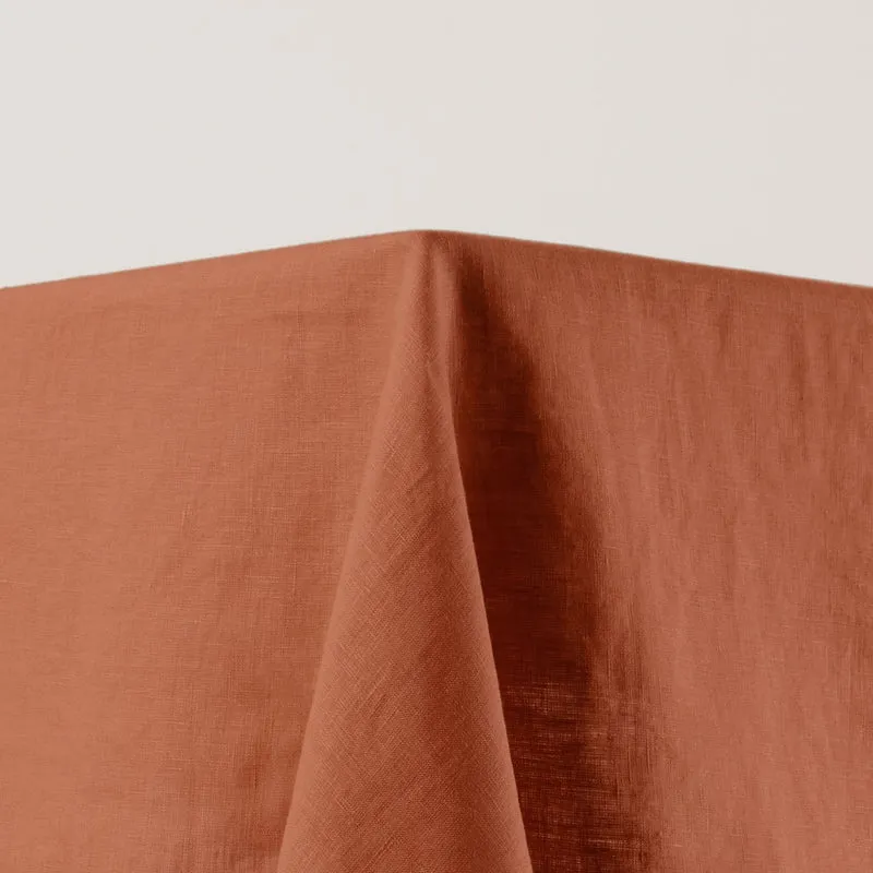 Nappe carrée CARLINA terracotta et bourdon noir