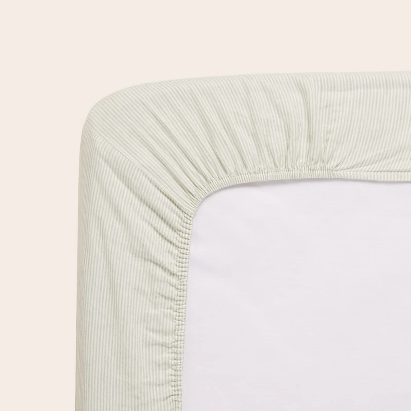 Drap Housse FINEA ivoire et vert de gris