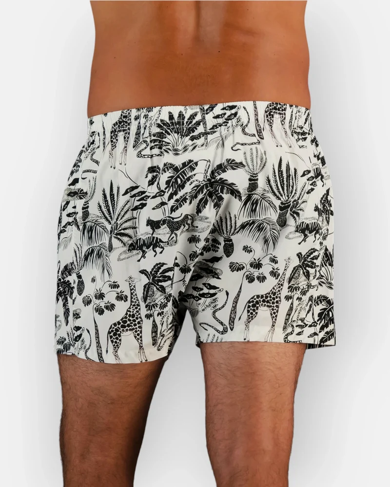 Men's Boxer Shorts - Mono Safari Black