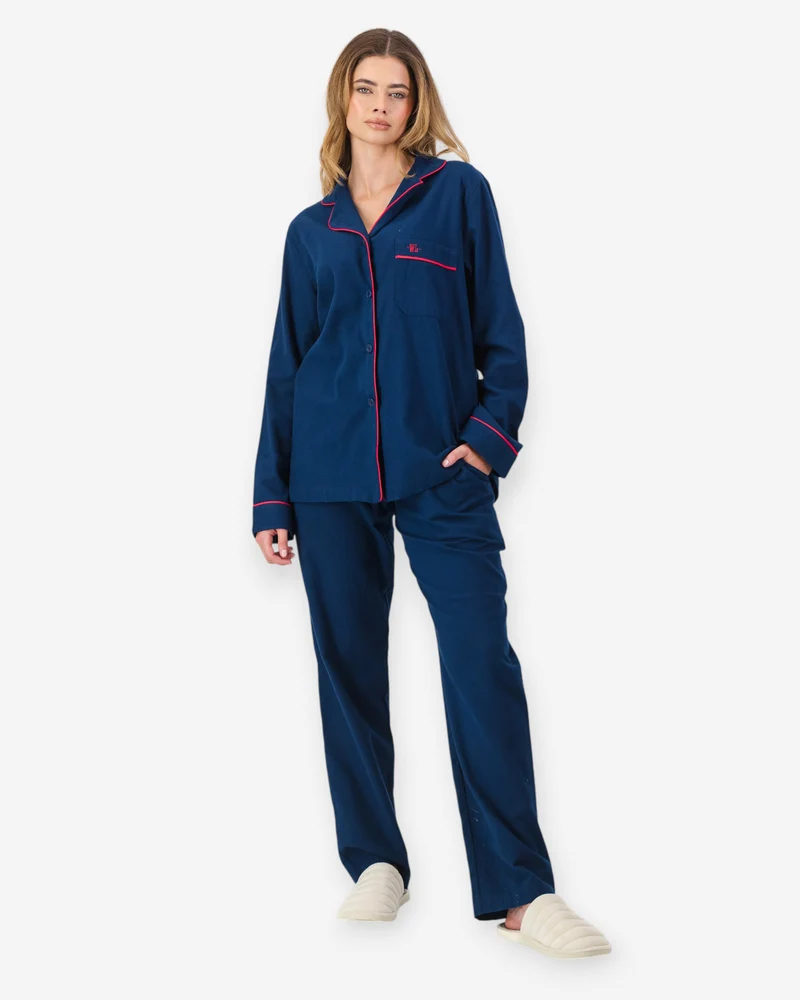 Women's Flannel Pyjamas – Dark Navy
