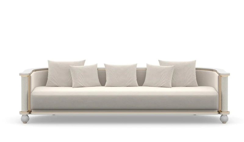Casa Padrino Luxus Sofa Klassisch Beige / Grau - Hochwertige Verarbeitung - Moderne Wohnzimmer Möbel - Luxus Qualität