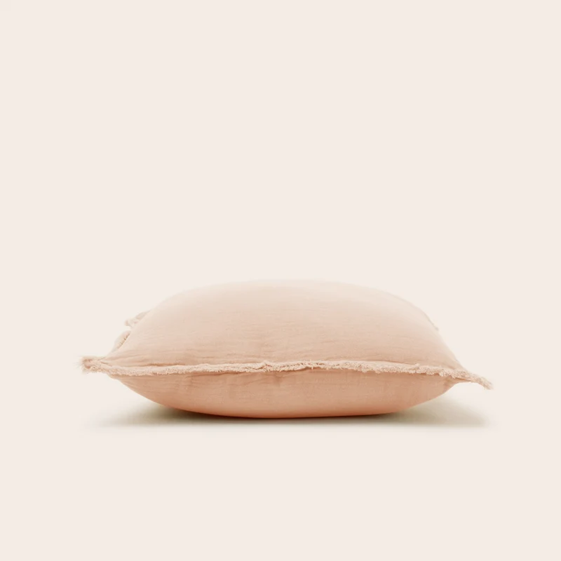 Taie d'oreiller LOU pêche rosé