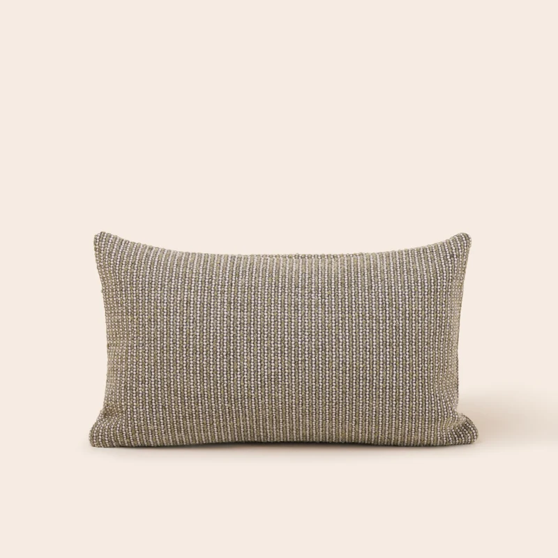 Housse de coussin TEORA vert et ivoire