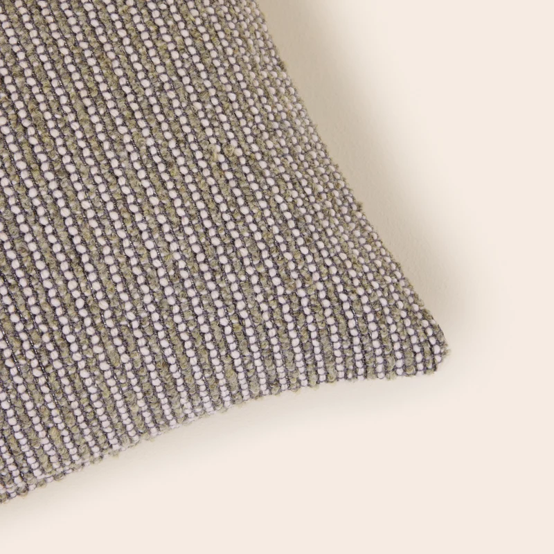 Housse de coussin TEORA vert et ivoire