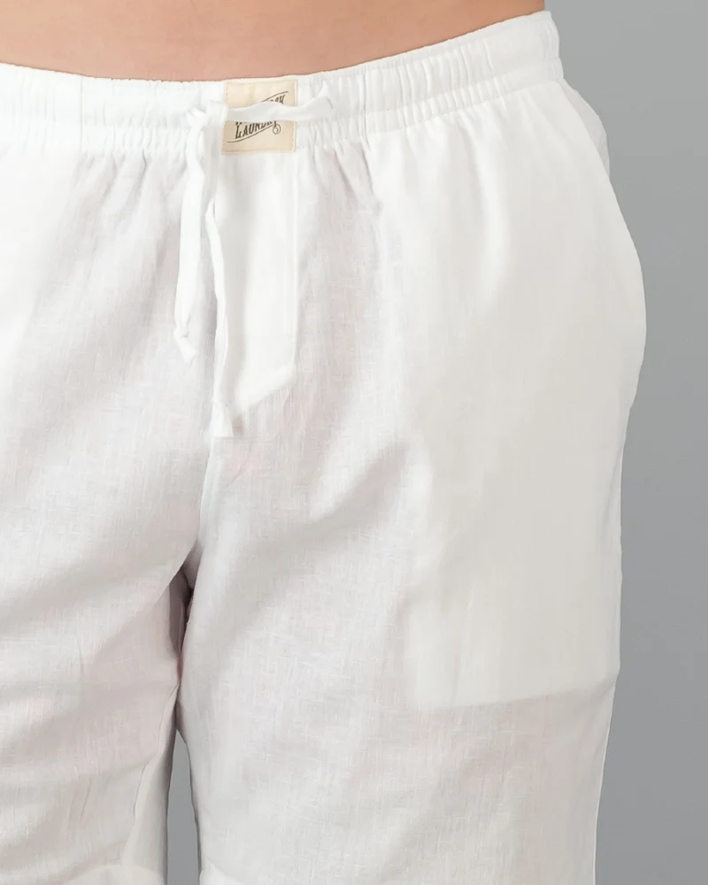 Men's White Linen Shorts