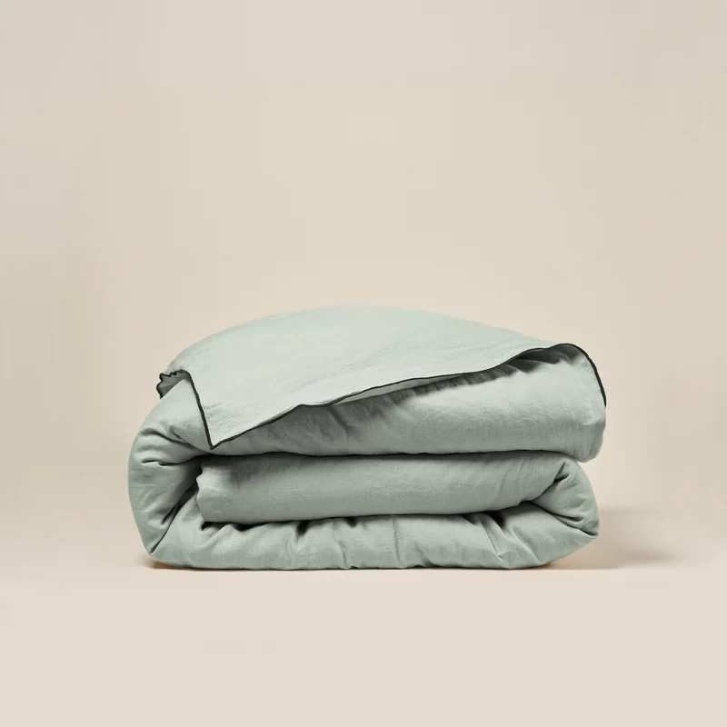 Housse de couette CARLINA tilleul et bourdon noir