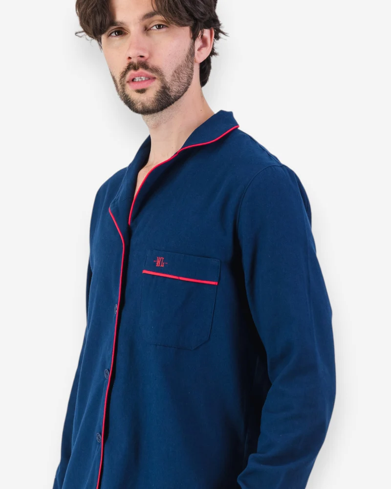 Men's Flannel Pyjamas – Dark Navy