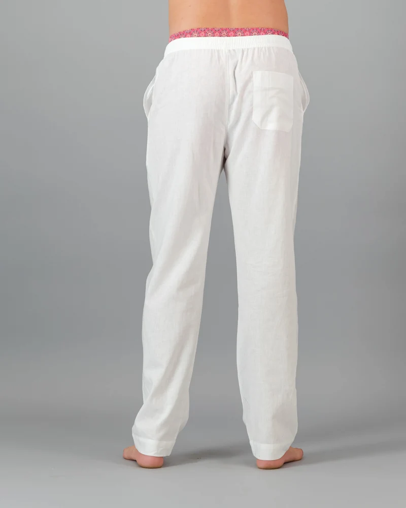 Men's White Linen Pants