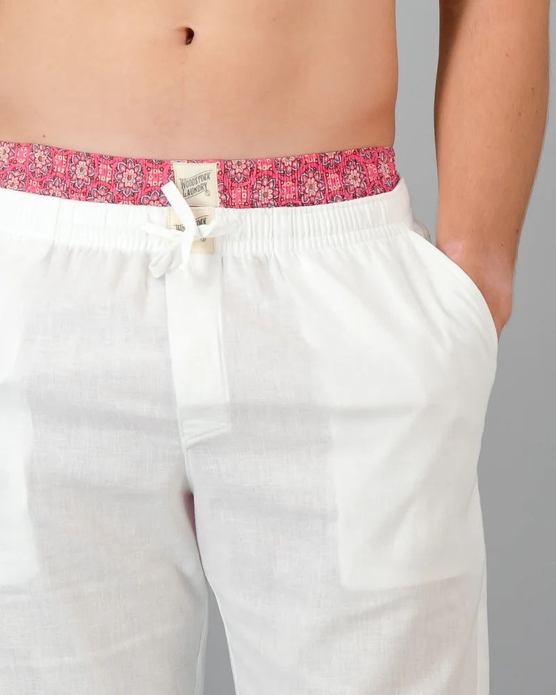 Men's White Linen Pants