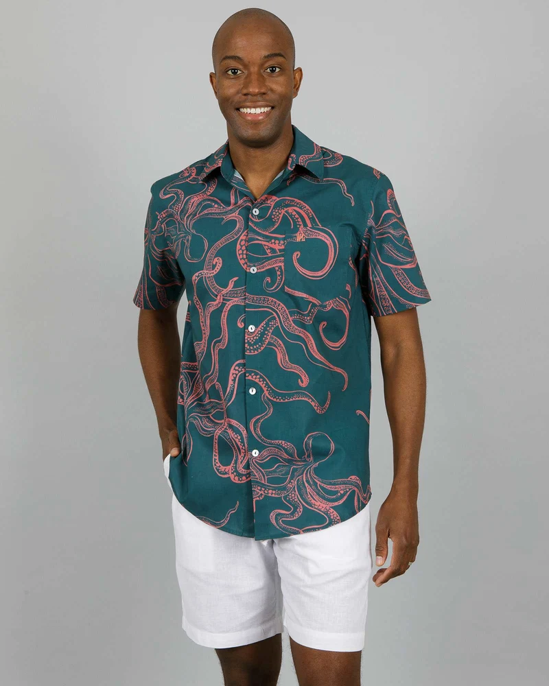 Men's Summer Shirt – Octopus Pink