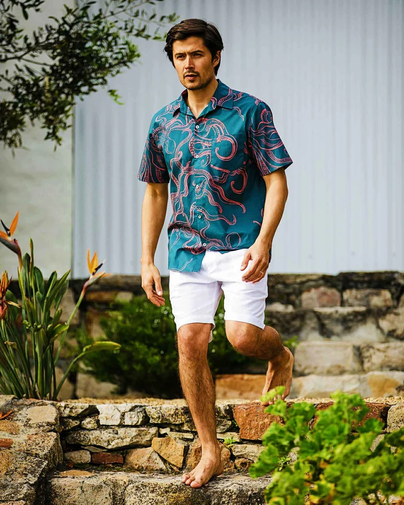 Men's Summer Shirt – Octopus Pink