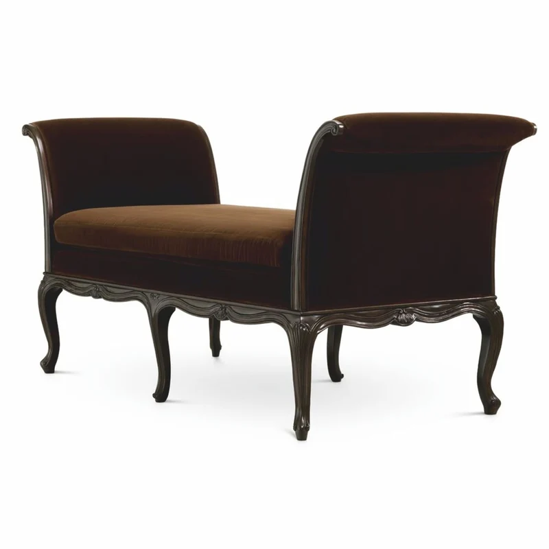 Casa Padrino Luxus Barock Samt Sitzbank Dunkelbraun 172 cm - Luxus Barock Wohnzimmer & Hotel Möbel