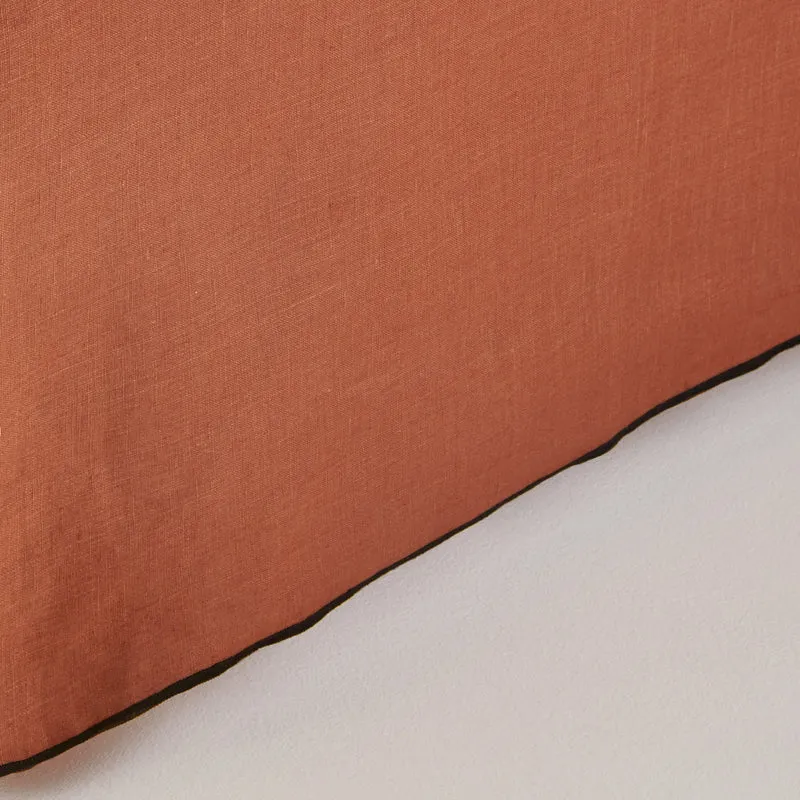 Cache sommier CARLINA terracotta et bourdon noir