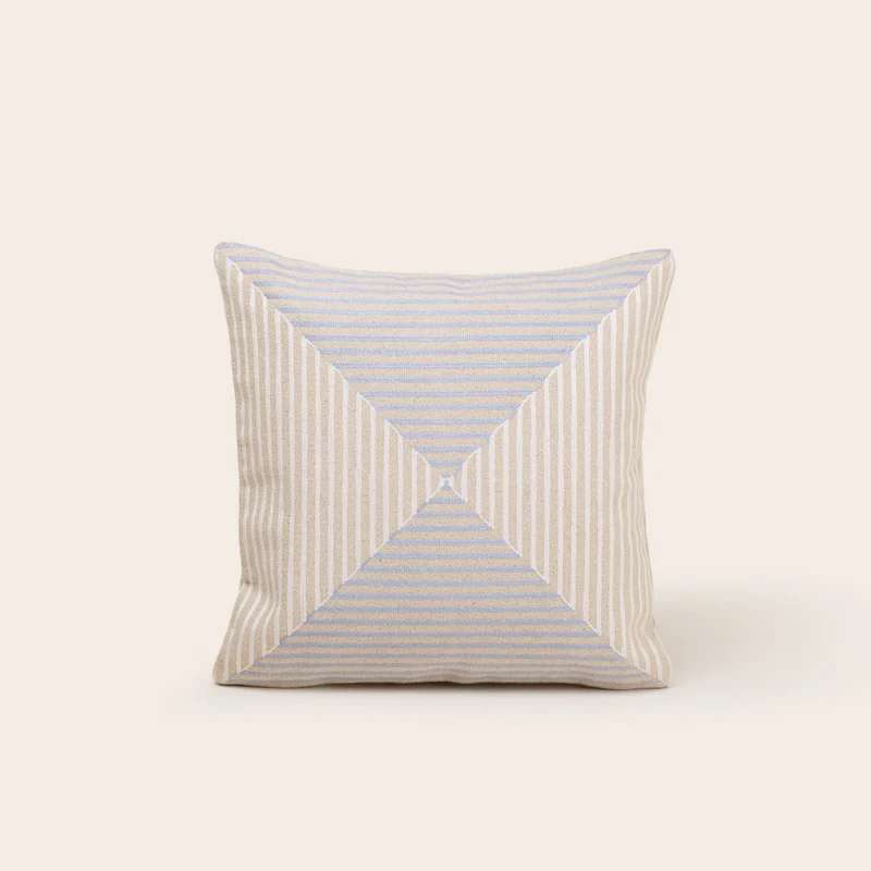 Housse de coussin JHULIO naturel et bleuté