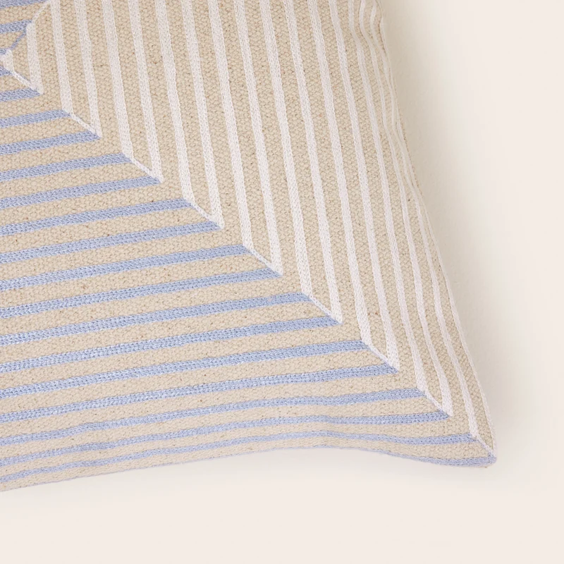 Housse de coussin JHULIO naturel et bleuté