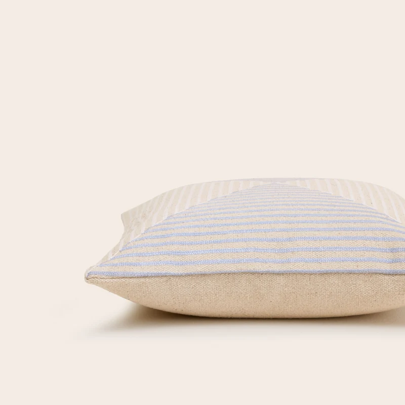 Housse de coussin JHULIO naturel et bleuté
