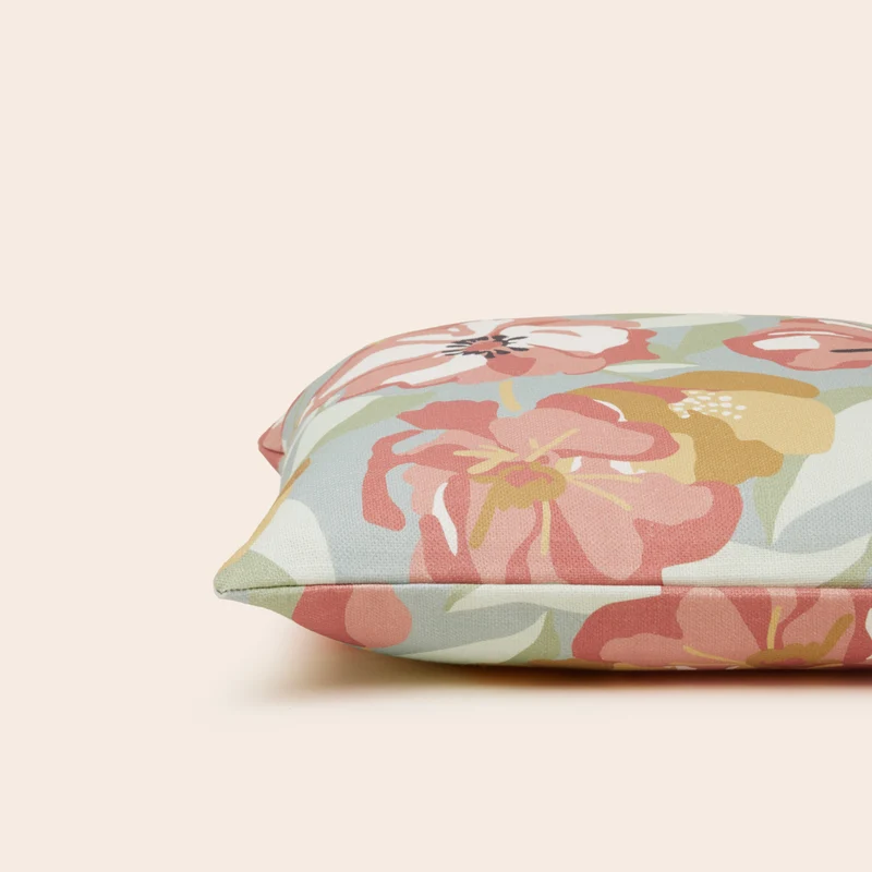 Housse de coussin ADELISE céladon et terracotta
